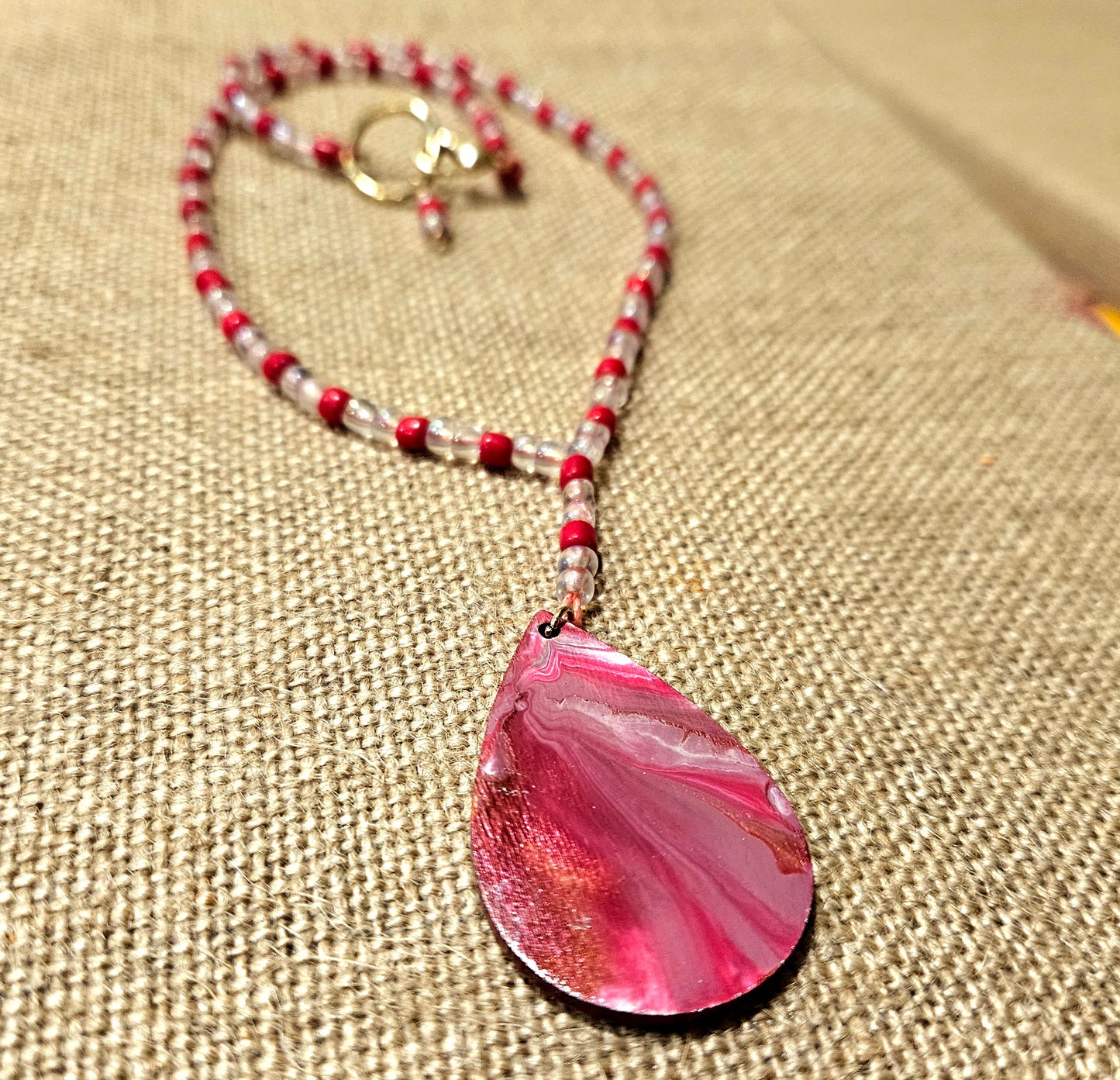 Pink and White Drop
