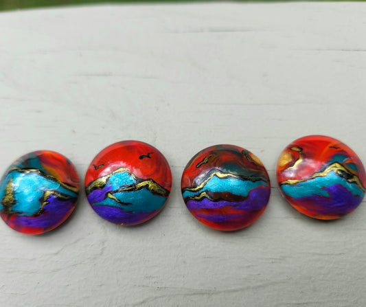 Mountain Sunset Magnet Set